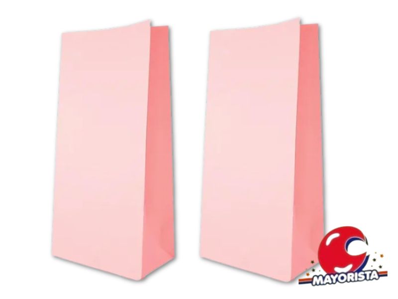 BOLSITA PAPEL X 10 PASTEL ROSA 15X25X8 (EVACOR)