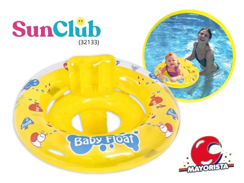 INFLABLE ARO DOBLE SALVAVIDAS ASIENTO PASA PIES 63 CM (32133) SUN CLUB