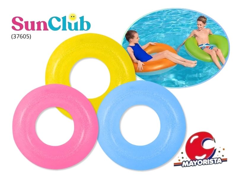 INFLABLE ARO SALVAVIDAS FLUO 90 CM (37605) SUN CLUB