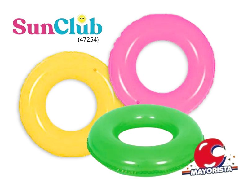 INFLABLE ARO SALVAVIDAS 60 CM LISO VS COLORES (47254) SUN CLUB