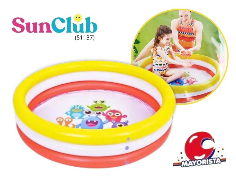 INFLABLE PILETA 3 AROS TRICOLOR 99X23 (51137) SUN CLUB