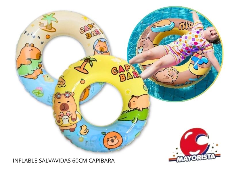 INFLABLE SALVAVIDAS 60CM CAPIBARA (DD-80460/INFA016) - SOL