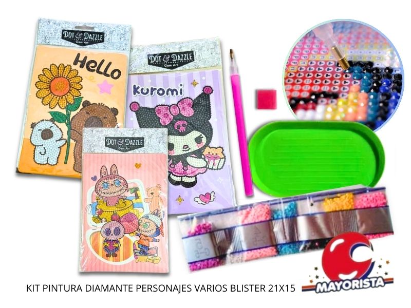 KIT PINTURA DIAMANTE PERSONAJES VARIOS BLISTER 21X15 - SOL
