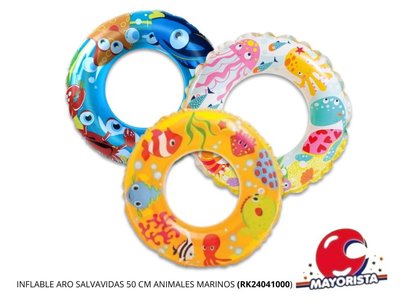 INFLABLE ARO SALVAVIDAS 50 CM ANIMALES MARINOS (RK24041000) RECKO