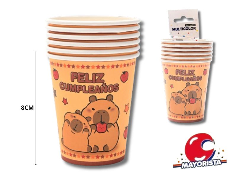 VASOS POLIPAPEL X 6 CAPIBARA (4306) CADENACI