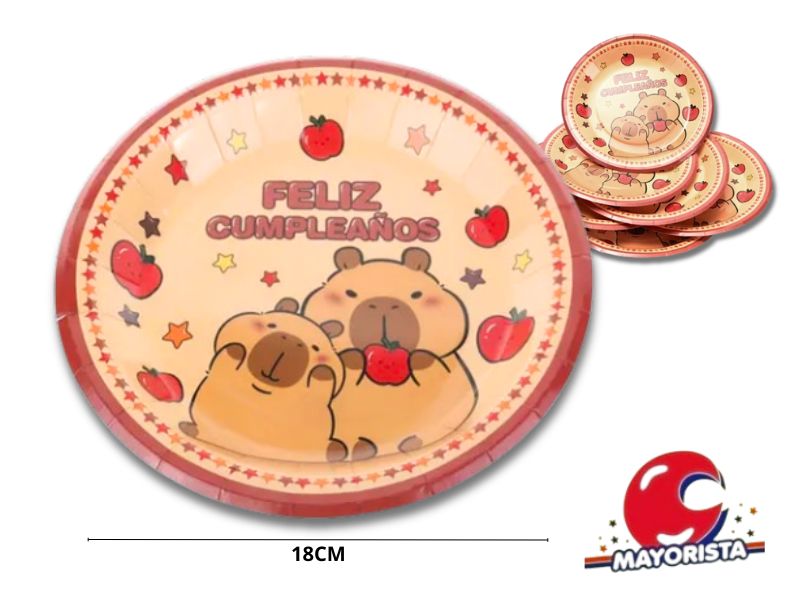 PLATOS X 6 CAPIBARA 18CM (4305) CADENACI