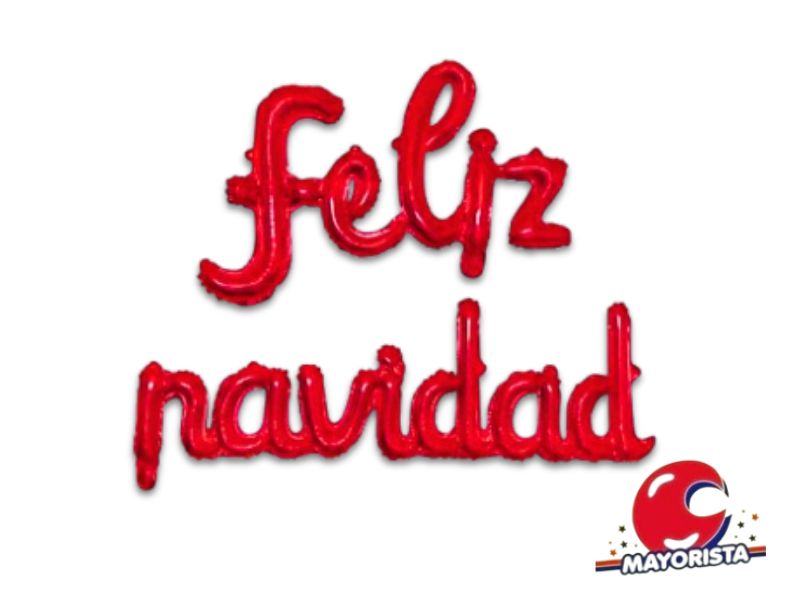 GLOBO MYLAR FRASE CURSIVA FELIZ NAVIDAD ROJA (89795RJ) CADENACI