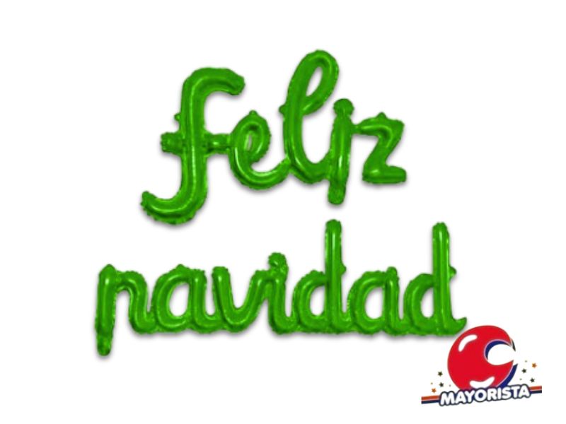 GLOBO MYLAR FRASE CURSIVA FELIZ NAVIDAD VERDE (89795VR) CADENACI