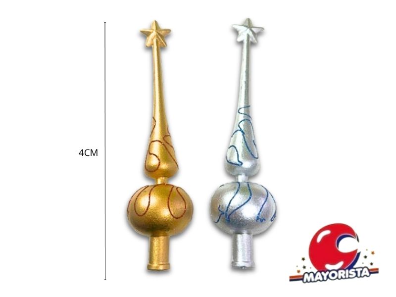 PUNTAL 27 CM PUNTA ESTRELLA PLATA/DORADA (NS067651) - POKA