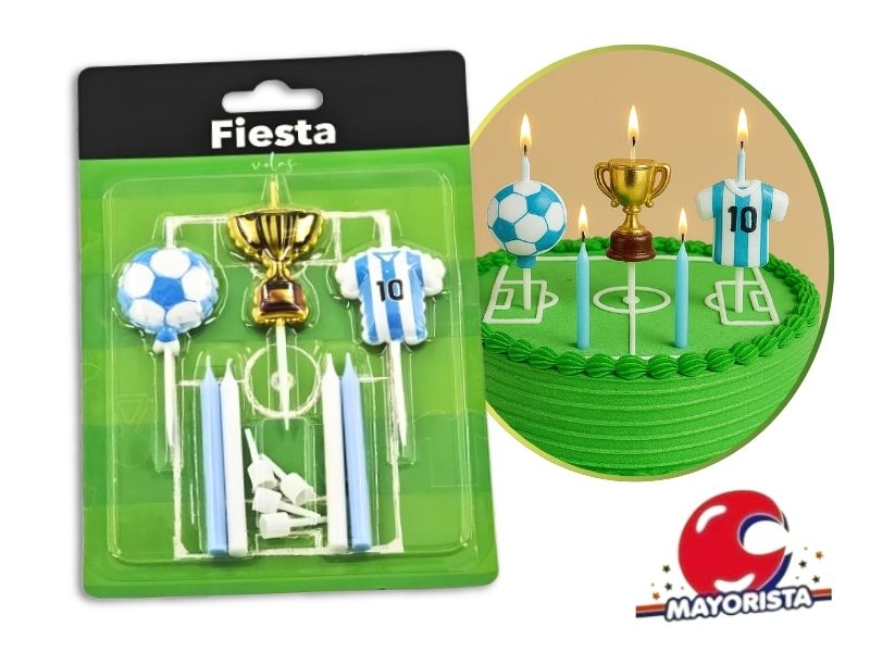 VELAS FUTBOL X 7 CAMISETA, PELOTA Y TROFEO (ZLE-CVE-12-01) ERIK