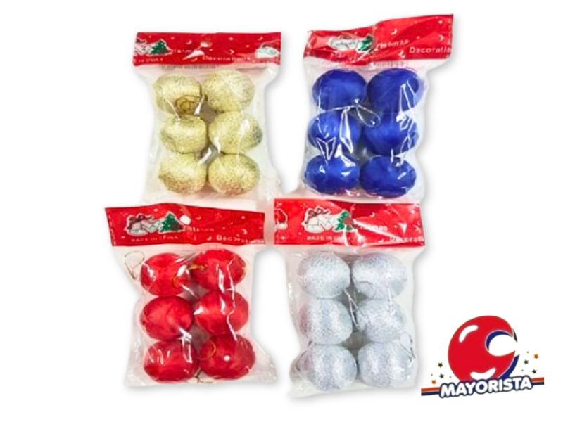 GLOBO N3 X 6 C/HILO DORADO/AZUL/PLATA (NS127737) POKA