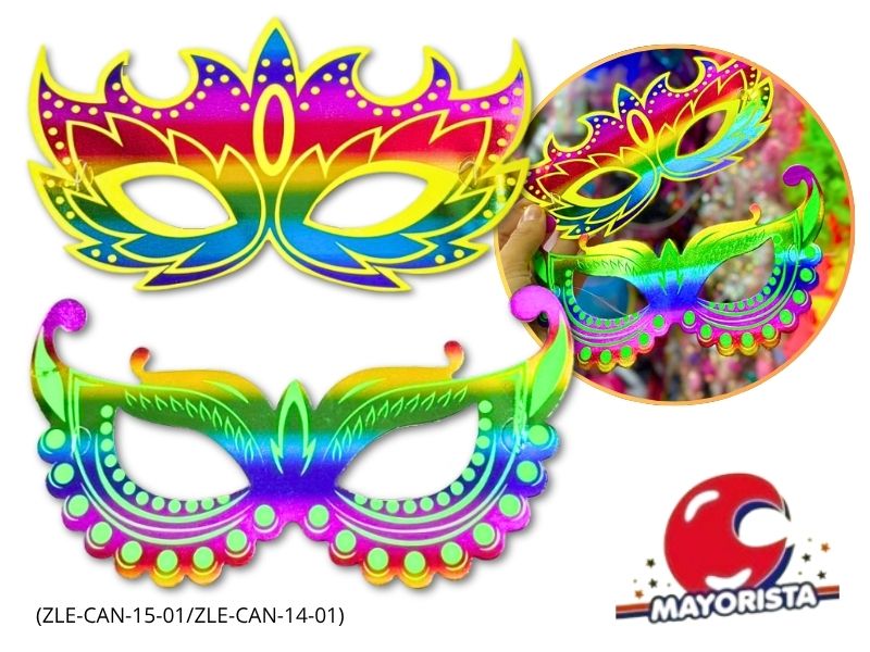 ANTIFAZ CARTON X 12 CARNAVAL MULTICOLOR (ZLE-CAN-15-01/ZLE-CAN-14-01) ERIK