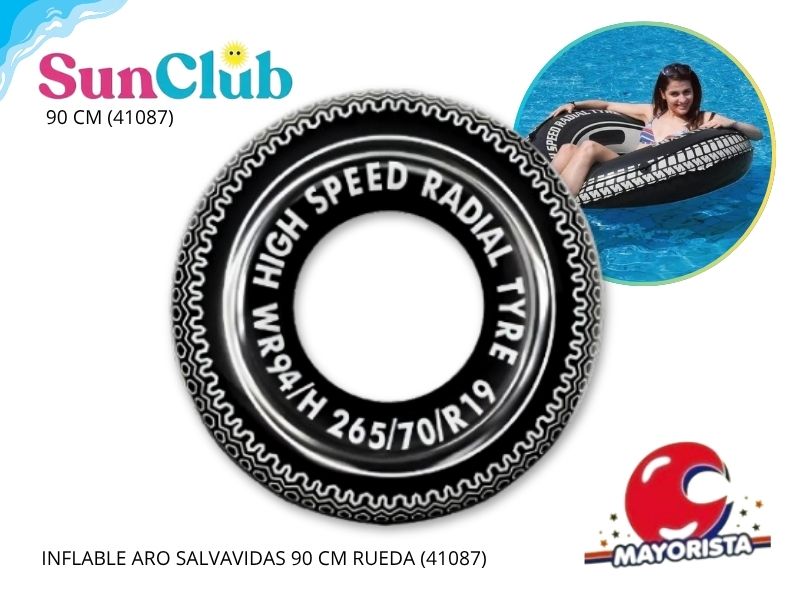 INFLABLE ARO SALVAVIDAS 90 CM RUEDA (41087) SUN CLUB