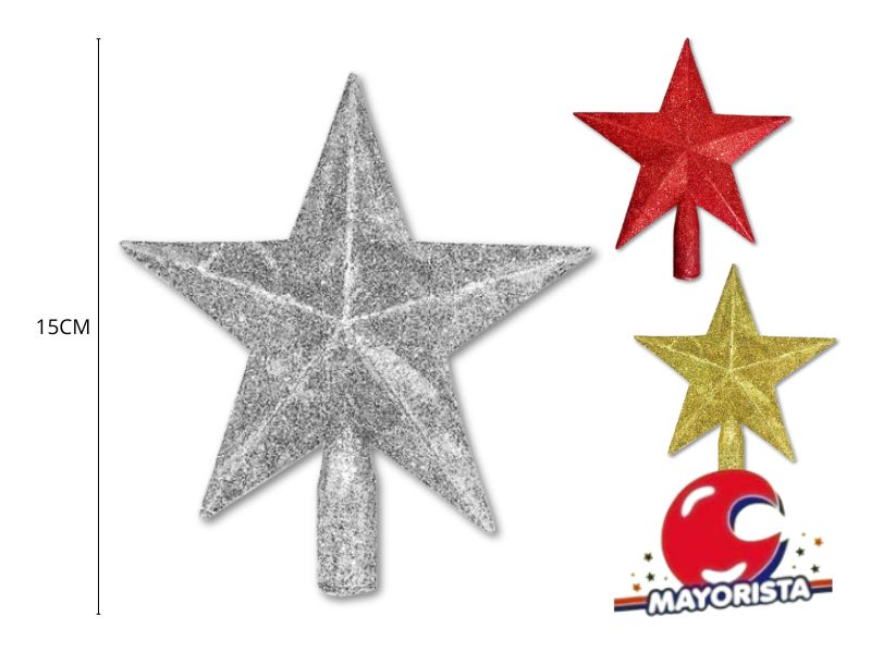 PUNTAL ESTRELLA 15 CM CON GLITTER (93431) TANTI AUGURI