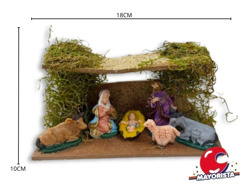 PESEBRE 6 PIEZAS SAGRADA FAMILIA 6,5 CM CON CABANA (671) TANTI AUGURI