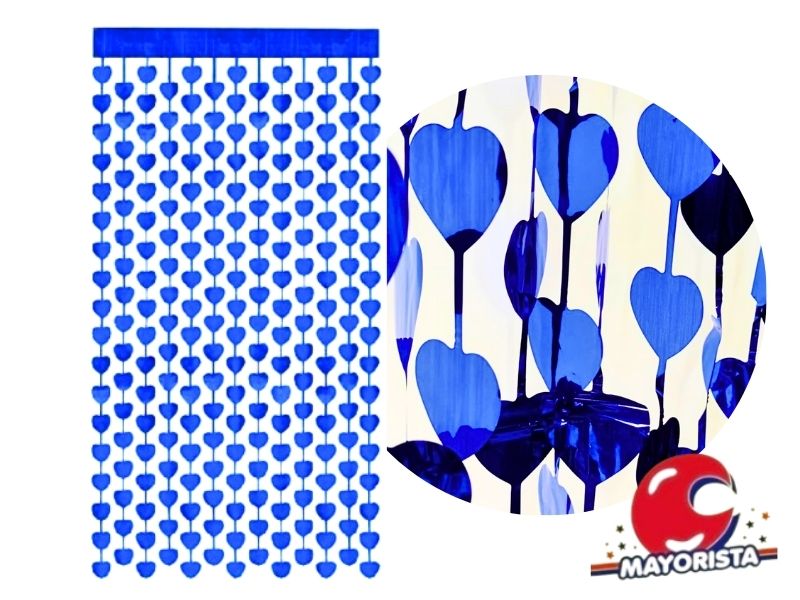 CORTINA CORAZON AZUL 2MTS X 1 MTS - CHG