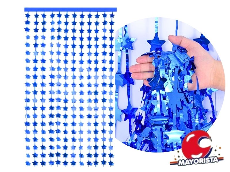 CORTINA ESTRELLA AZUL 2MTS X 1 MTS (YJ0572) YJ IMPORT