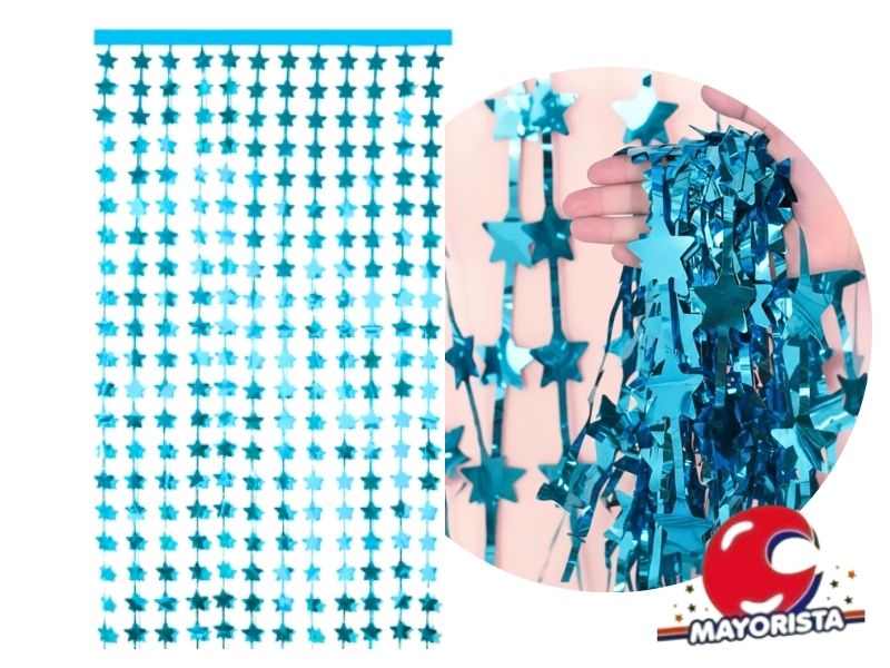 CORTINA ESTRELLA CELESTE 2MTS X 1 MTS (YJ0572) YJ IMPORT