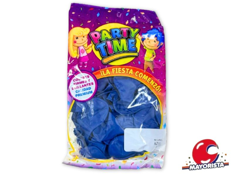 GLOBOS 9 X 50 STANDARD AZUL PARTY TIME (55134) DILAX