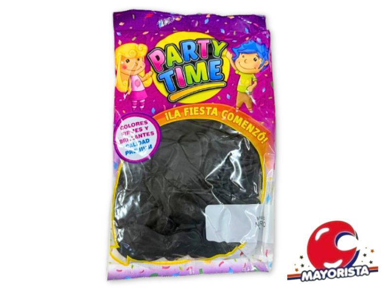 GLOBOS 9 X 50 STANDARD NEGRO PARTY TIME (55240) DILAX