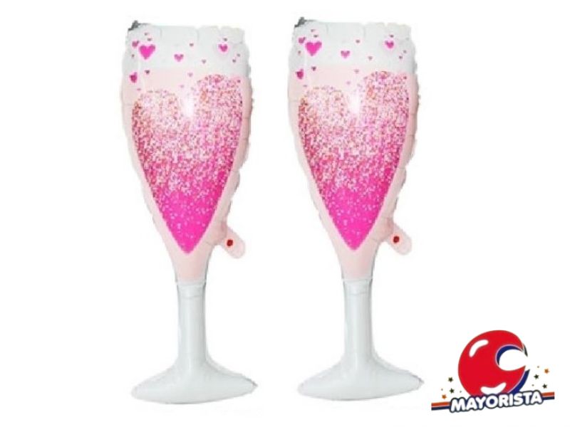 GLOBO MYLAR SILUETA COPA CORAZONES 85 CM - LCOST