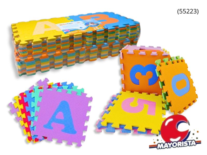 PISO DE GOMA EVA LETRAS Y NUMEROS 36 PZAS 30X30 (55223) KADA