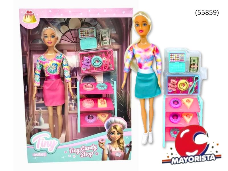 MUNECA TINY PASTELERA CON ACCESORIOS CAJA 23X6 (55859) KADA