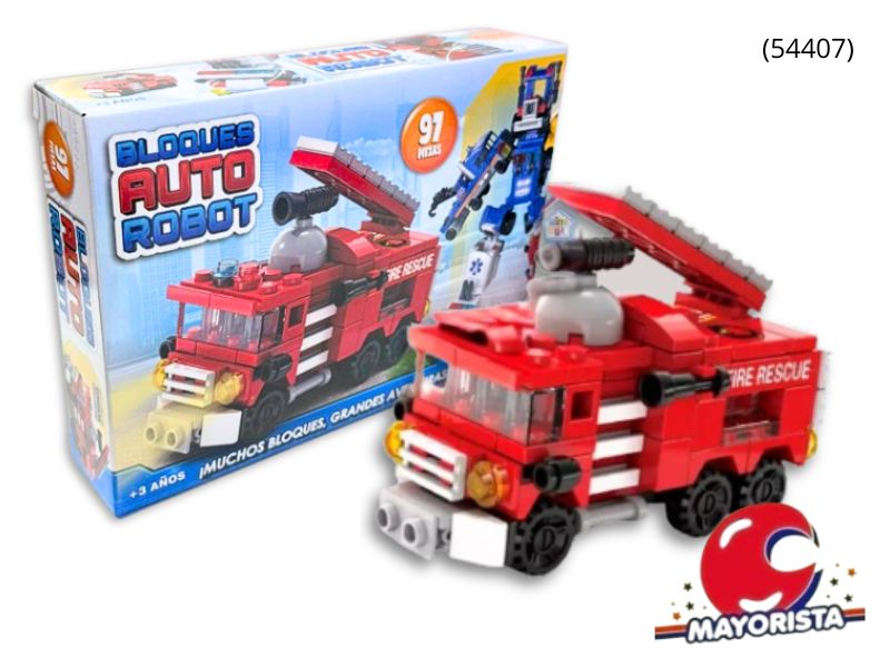 JUEGO DE BLOQUES CAMION BOMBERO 97 PZAS CAJA 22X15 (54407) KADA