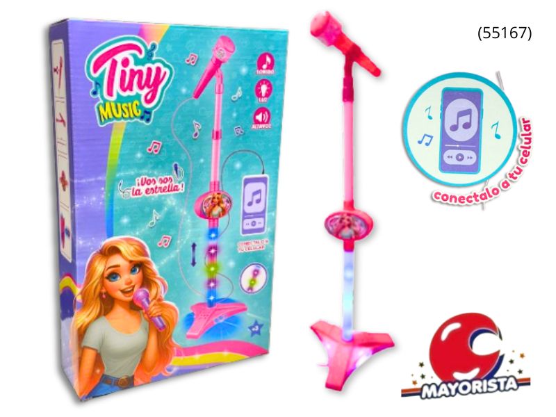 MICROFONO DE PIE TINY CON LUZ Y SONIDO CAJA 33X21 (55167) KADA