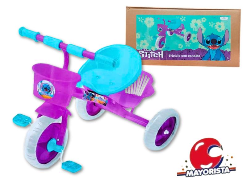 TRICICLO METAL CON CANASTO STITCH (57103) KADA