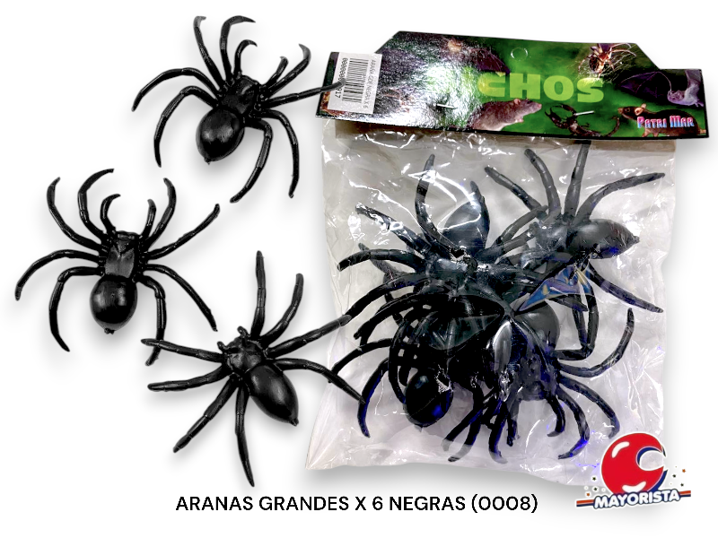 ARANAS GRANDES X 6 NEGRAS (0008) PATRIMAR