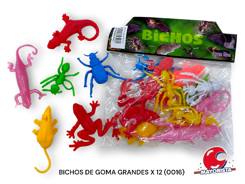 BICHOS DE GOMA GRANDES X 12 (0016) PATRIMAR