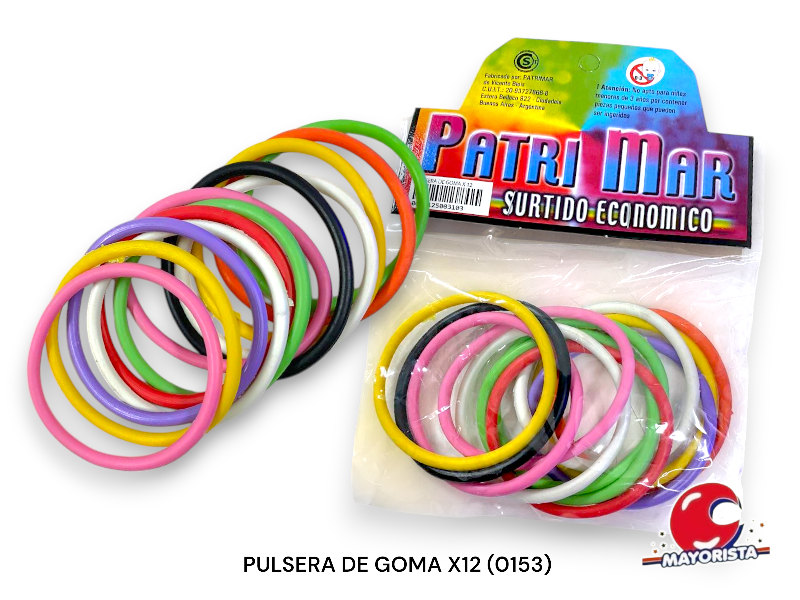 PULSERA DE GOMA X12 (0153) PATRIMAR