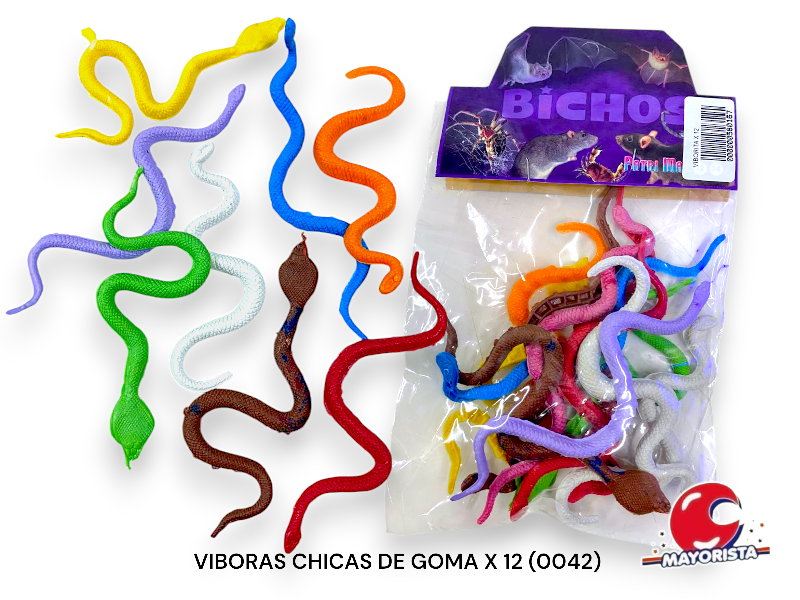 VIBORAS CHICAS DE GOMA X 12 (0042) PATRIMAR