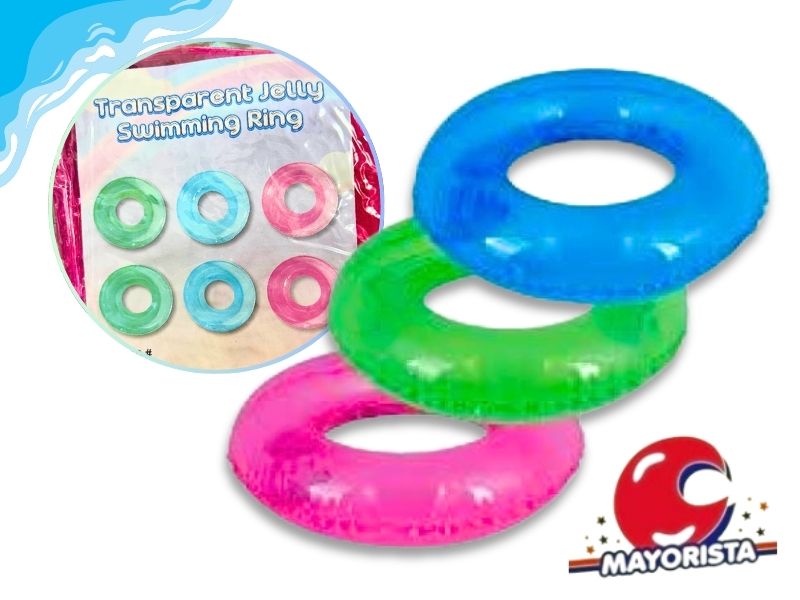 INFLABLE ARO SALVAVIDAS 90CM COLORES TRANSPARENTE EN BOLSA (NS416235) SHIPY