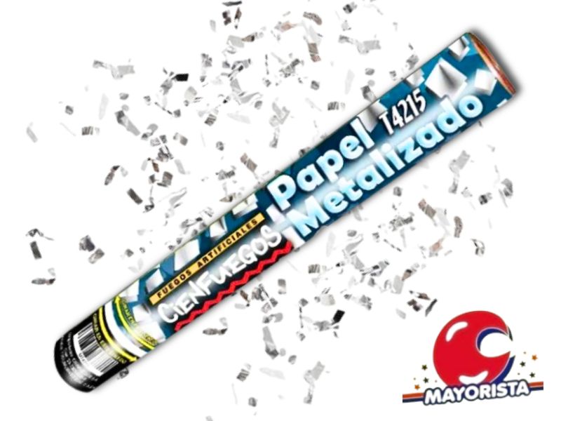 MORTERO 40 CM PAPELES METALIZADOS PLATEADOS X 1 (UT4215) CIENFUEGOS