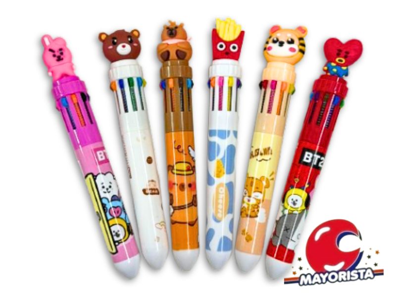 LAPICERA 10 COLORES C/ADORNO VS MODELOS - TAPS