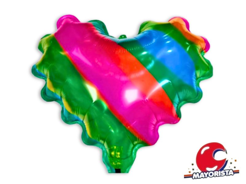 GLOBO MYLAR 18 CORAZON ONDULADO MULTICOLOR (Y1385-1265) LCOST