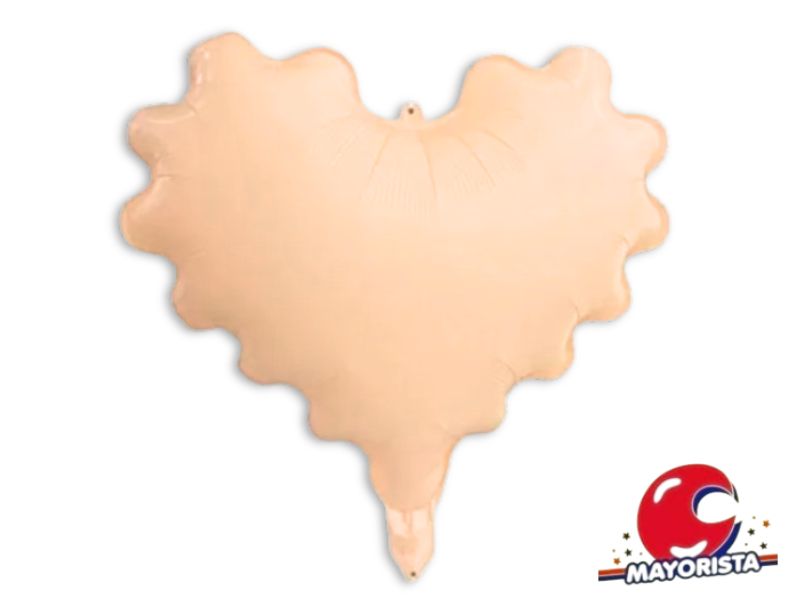 GLOBO MYLAR 18 CORAZON ONDULADO PASTEL PIEL (Y1385-1265) (45CM) LCOST