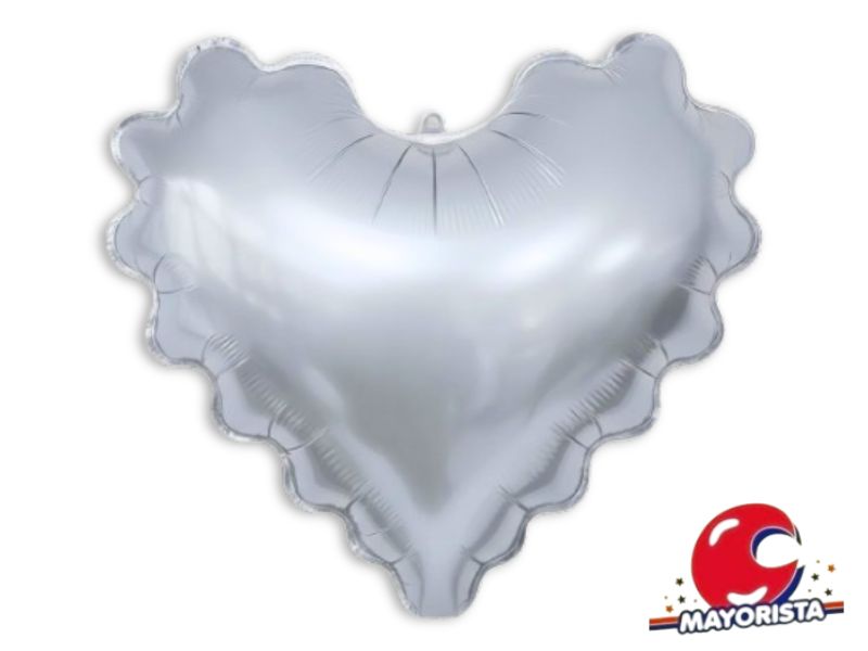 GLOBO MYLAR 18 CORAZON ONDULADO PLATA (Y1385-1265) (45CM) LCOST