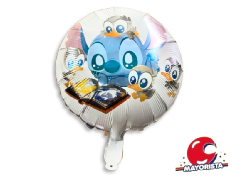 GLOBO MYLAR 18 REDONDO STITCH C/PATITOS 45CM (BYQ353) CHG