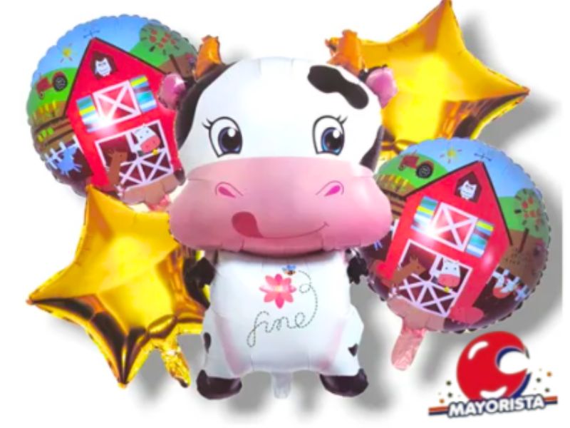 SET DE GLOBOS 5 PCS VACA LOLA (YY1385-2162/XY-492) CHG