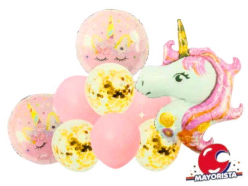 SET DE GLOBOS 9 PCS UNICORNIO (1385-0817) CHG