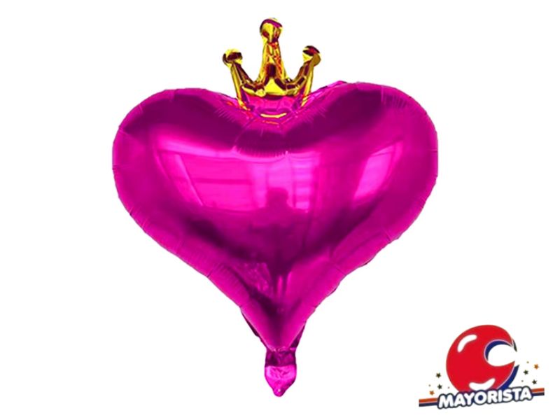 GLOBO MYLAR 18 CORAZON CORONA FUCSIA (Y1385-1265) (45CM) CHG