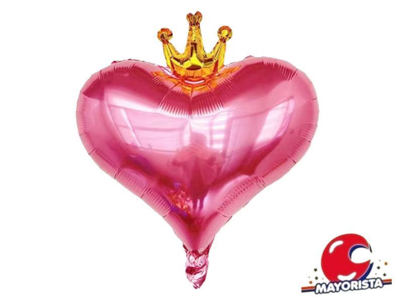 GLOBO MYLAR 18 CORAZON CORONA ROSA (Y1385-1265) (45CM) CHG