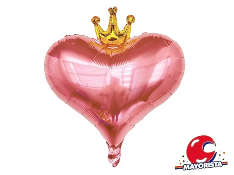 GLOBO MYLAR 18 CORAZON CORONA ROSA GOLD (Y1385-1265) (45CM) CHG