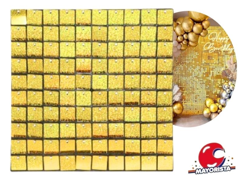 PANEL SHIMMER WALL DORADO HOLOGRAFICO 30X30 (YJ0694) YJ IMPORT