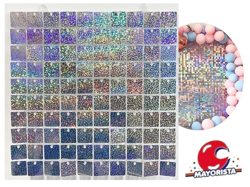 PANEL SHIMMER WALL PLATA/DORADO HOLOGRAFICO 30X30 (YJ0694) YJ IMPORT