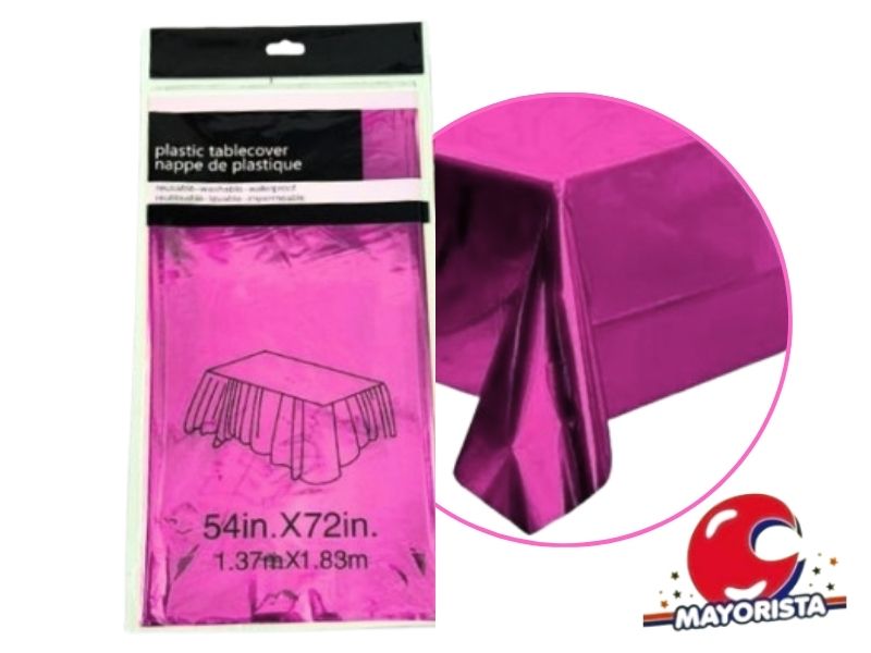 MANTEL METALIZADO FUCSIA 183X137 CM (YJ0800) YJ IMPORT