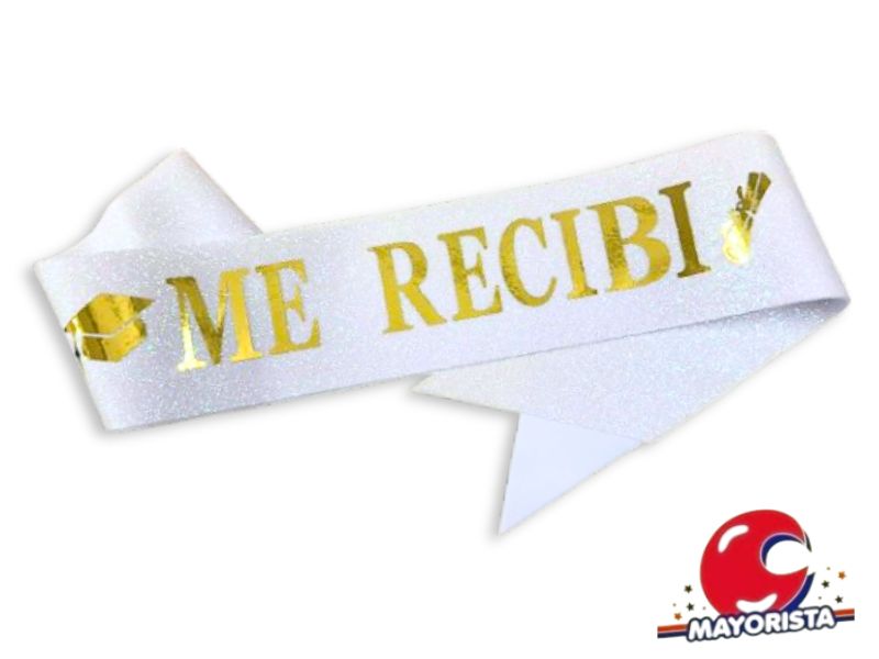 BANDA GLITTER BLANCO ME RECIBI 160CM (Y1385-10695) CHG